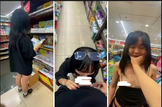 Cô gái táo bạo tìm kiếm khoái cảm tại cửa hàng tiện lợi
